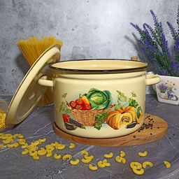 Кастрюля 7.0л 1с18с крем. Урожай