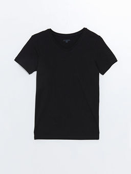 V Yaka K?sa Kollu Penye Erkek Ti??rt