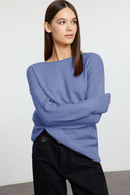 Siyah Yunlu Kay?k Yaka Basic Triko Kazak TWOAW25KZ00010 - Trendyolmilla фото 20