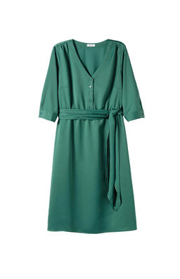 Сатиновое вечернее платье, зеленое - Sheego фото 2