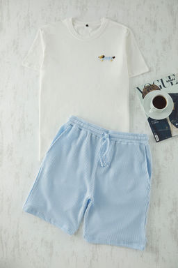 TRENDYOL MAN Siyah Unisex Ekru Regular Fit Koala Nak?sl? Cizgili Orme Pijama Tak?m? TMNSS25PT00007 - Trendyolmilla фото 5