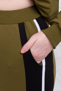 Арт. 2362 Костюм с брюками женский 50-58 (5 шт) Цвет:верх-зеленый кофе, низ-зеленый кофе - Калинка фото 6