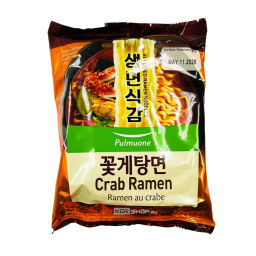 Лапша б/п острая со вкусом краба/Crab ramen Pulmuone, Корея, 97,4 г Акция