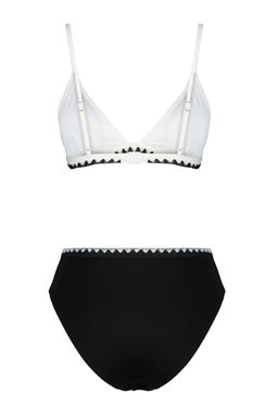 TRENDYOLMILLA Siyah-Beyaz Ucgen Nak?sl? Yuksek Bel Regular Bikini Tak?m? TBESS24BT00127  фото 7