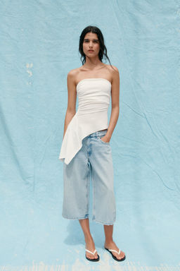 TEXTURED BANDEAU TOP - Zara фото 23