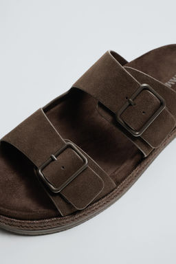 SANDALIA PIEL DOBLE TIRA / Chocolate - Zara фото 6