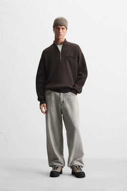 HIGH NECK QUARTER-ZIP SWEATER