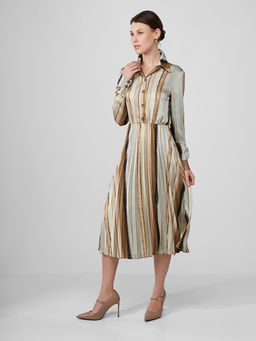 Платье из принтованной атласной ткани - Tantino фото 7