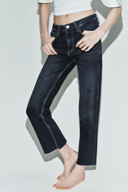 JEANS TRF CROPPED FLARE TIRO ALTO / Marino - Zara фото 3