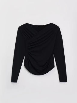 Облегающий лонгслив с драпировкой / Zarina