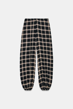 ZW COLLECTION CHECK BALLOON TROUSERS - Zara фото 9