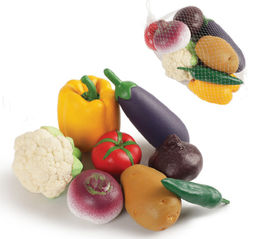 Rubbabu. 20363 Набор "Овощи-А" 8 шт., из каучука, в сетке
