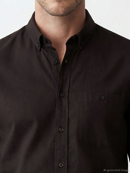 Regular Fit Keten Kar???ml? Erkek G?mlek