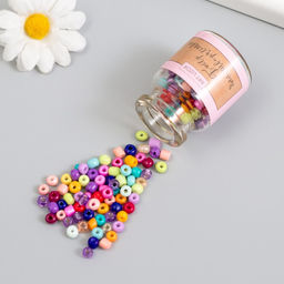 Бисер круглый 6/0 в бутылочке «Разноцветный», 2×20 г, набор 2 шт.