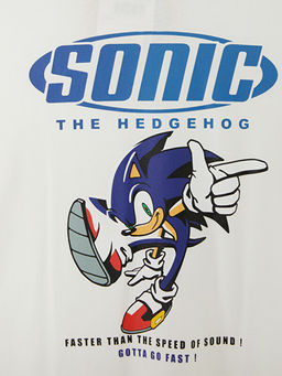 Bisiklet Yaka Sonic Bask?l? Erkek ?ocuk Ti??rt