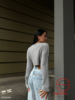 Вязаная кофта женская на завязках