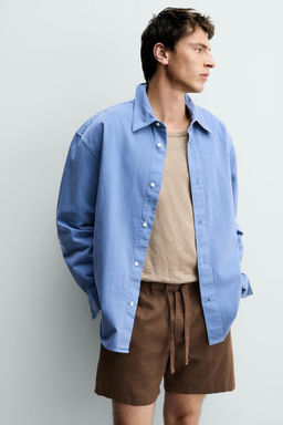 BERMUDA RELAXED FIT ALGOD?N - LINO / Beige claro - Zara фото 7