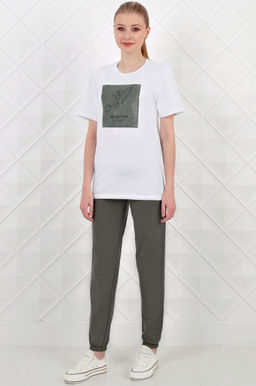 Арт. 21350 Костюм с брюками женский 44-52 (5 шт) Цвет:верх- белый, низ- темно-серый - Калинка фото 3