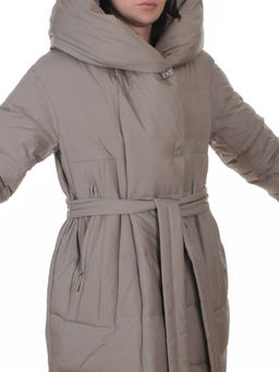 A625 GRAY/BEIGE Пальто зимнее женское (200 гр. био-пух)