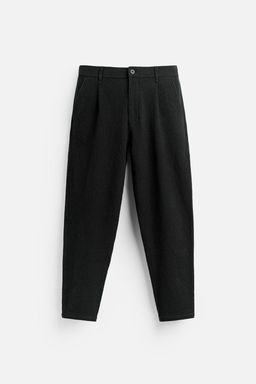 TEXTURED PLEATED TROUSERS - Zara фото 15