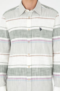 Мужская рубашка цвета хаки с длинным рукавом - U.s. polo assn фото 6