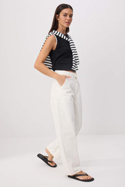 Ekru Y_ksek Bel Baggy Jeans TWOSS26JE00334 - Trendyolmilla фото 2