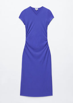 Vestido midi en punto de piqu?