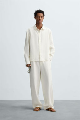 100% HEMP RELAXED FIT TROUSERS - Zara фото 19
