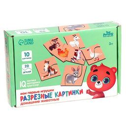 Пазлы для детей. Картинки половинки «Домашние животные»