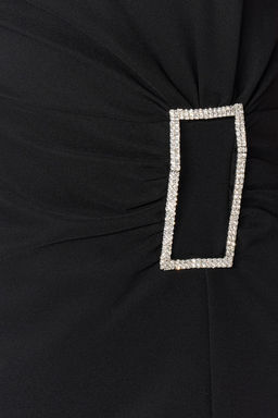 TRENDYOLMILLA Siyah Aksesuar Detayl? Dokuma Uzun S?k Abiye Elbise TPRSS20AE0321  фото 5