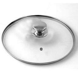 Крышка стекл.низкая, мет.обод, пароотвод, ручка-металл, d-20см, арт.Е5720 /Катюша/