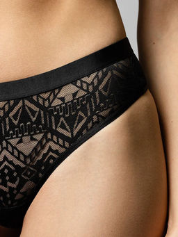 3211L DESIDERIO Трусы String (высокая линия талии) (ЧЗ) nero