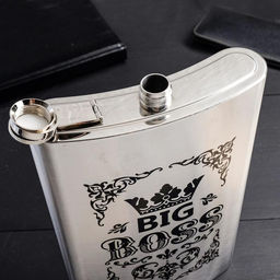 Фляжка ГИГАНТ Big boss, 1920 мл, серебристая