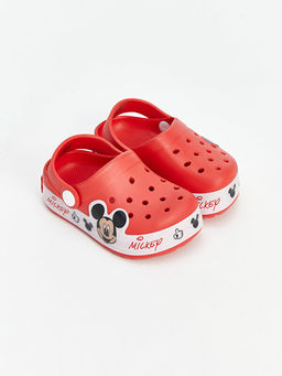 Mickey Mouse Bask?l? Erkek Bebek Plaj Sandaleti