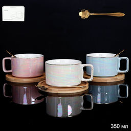 Чайный набор 2 предмета 350 мл с ложкой / 59-54 /уп 48/ - Галеонтрейд фото 2