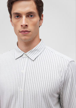 Siyah Orme Gomlek - Mavi фото 5