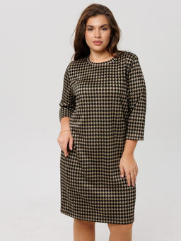 Платье женское П-176 (жаккард принт) Тёмно-серая ёлочка