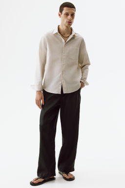 Camisa en mezcla de lino Relaxed Fit - H&m фото 11