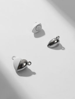 Цена за 2 шт. Замок магнитный Сердечко (набор 2 шт.), серебристо-белый