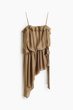 Vestido asim?trico con volantes