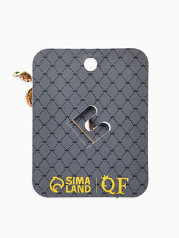 Брошь «Птица на ветке» хурма, цвет оранжевый в золоте