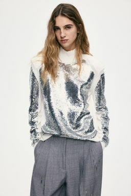 Top de lentejuelas con hombreras - H&m фото 6