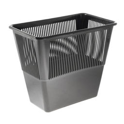 Корзина для бумаг и мусора Стамм, 12 л, пластик, сетчатая, прямоугольная, черная
