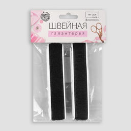 Цена за 2 шт. Липучка на клеевой основе, 20 мм 100 5 см, цвет чёрный - Арт узор фото 8