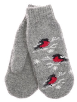 Варежки женские "Три снегиря" КРУГ 3481-1