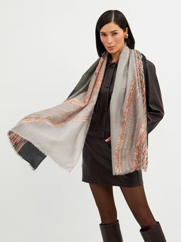 Большой, мягкий, тонкий и очень нежный двусторонний палантин с рисунком - Tantino фото 13