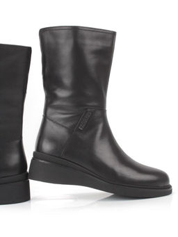 Z4213M BLACK Полусапоги зимние женские (натуральная кожа, натуральный мех)