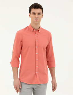 Pembe Slim Fit Uzun Kollu G_mlek - Pierre cardin фото 3