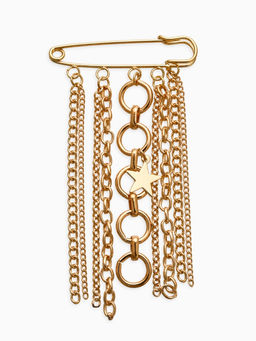 Булавка с подвесами "Звезды", цвет золото L=6см