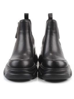 01-H23B-40A BLACK Ботинки демисезонные женские (натуральная кожа, байка)